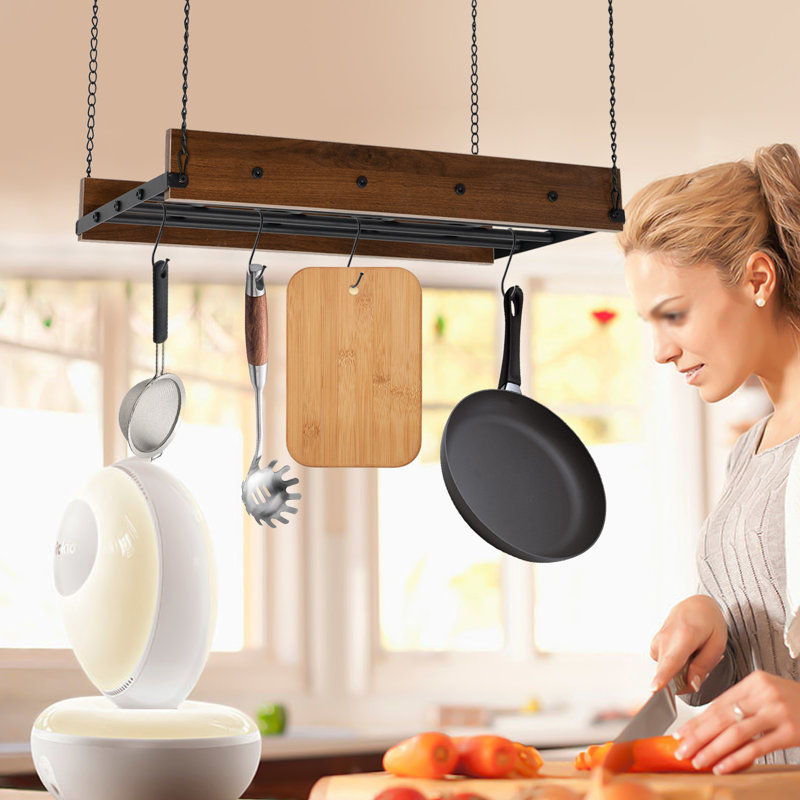 Prep & Savour Darhyl 24 Inches Ceiling Mount Pot Rack for